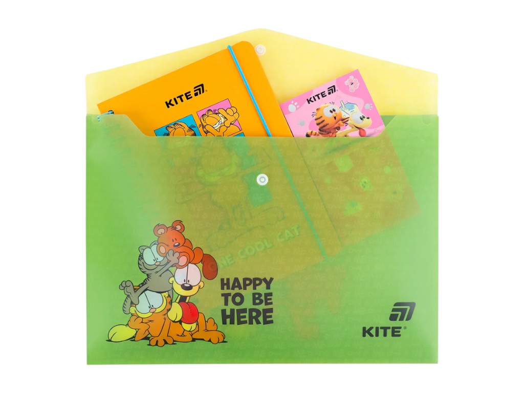 Папка на кнопці Kite Garfield GF25-244-2, формат A4, поліпропілен, Kite