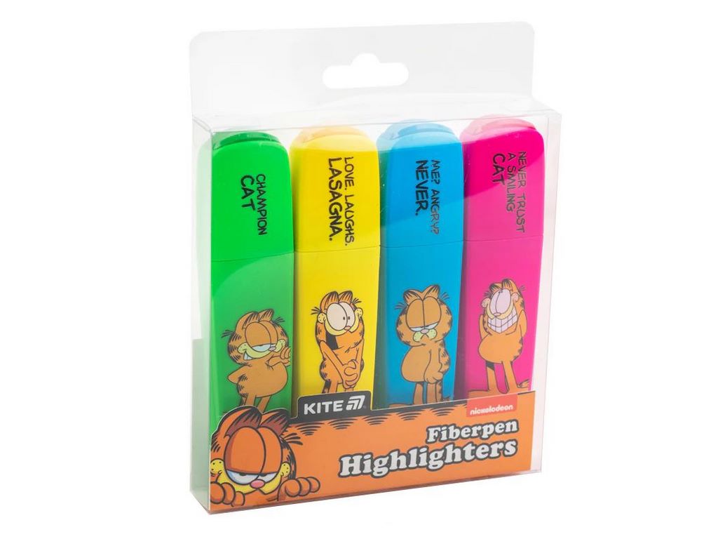 Маркер Highlighter, набір з 4-х кольорів, Kite