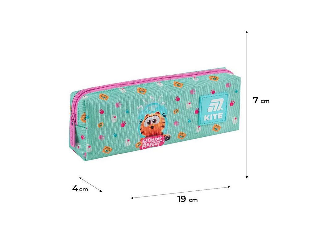 Пенал школьный мягкий с дизайном Garfield, компактный, с молнией, Kite