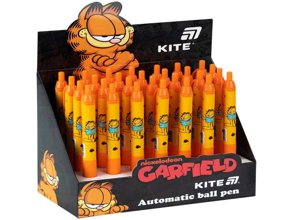 Ручка кулькова автоматична Kite Garfield GF26-039, синя, 0,5 мм