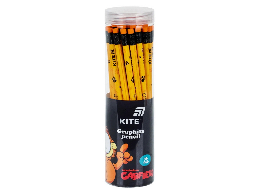 Олівець графітний з гумкою, тригранний Kite Garfield Retro