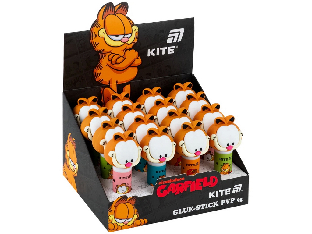 Клей-карандаш PVP Kite Garfield GF26-131 с фигурным колпачком