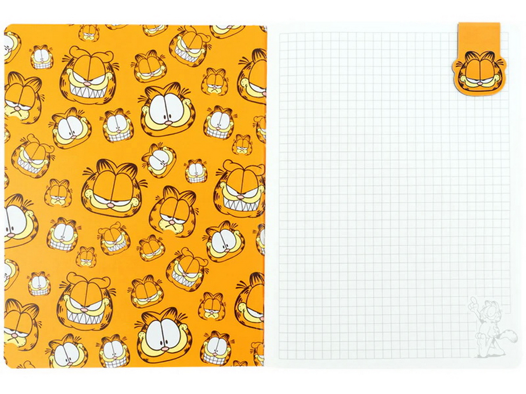 Блокнот А5 с магнитной закладкой в клетку Garfield Retro Kite GF26-192, 60 листов