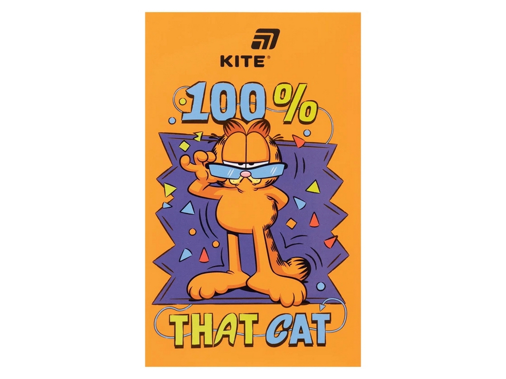 Блокнот-планшет А6 Kite Garfield, нелінований, 50 аркушів