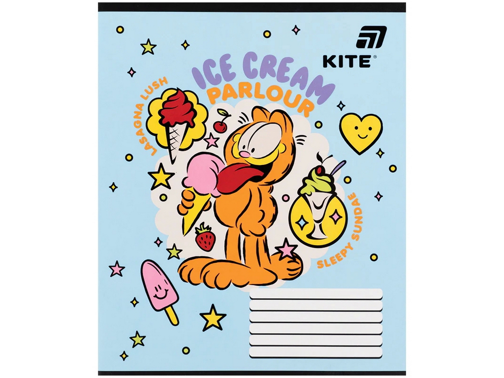 Зошит у косу лінію Garfield Kite GF26-235, 12 аркушів, мікс видів, ціна за 1 шт