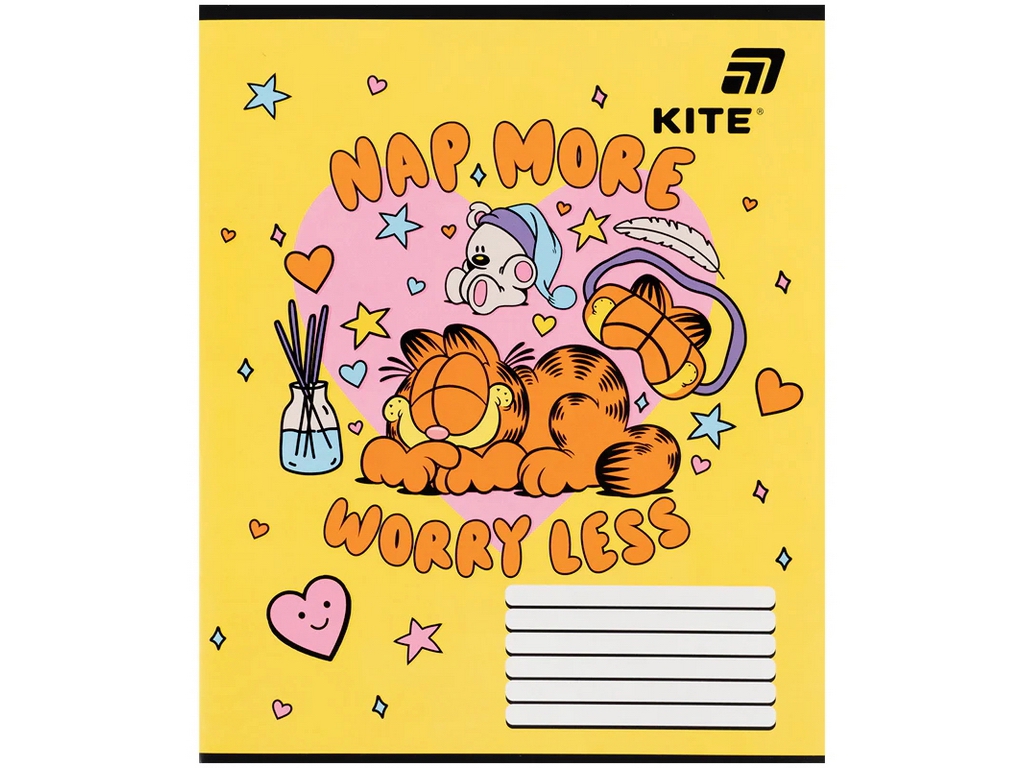 Зошит у косу лінію Garfield Kite GF26-235, 12 аркушів, мікс видів, ціна за 1 шт