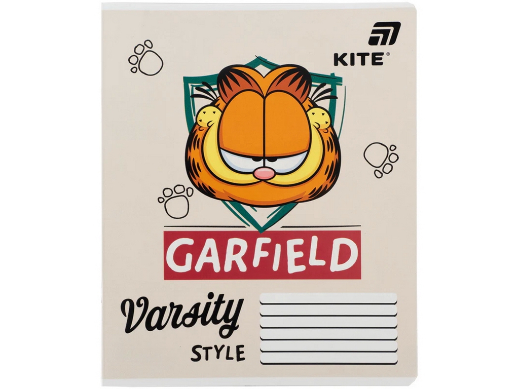 Зошит шкільний Kite Garfield, 18 аркушів, клітинка, 5 видів(ціна за 1шт), Kite