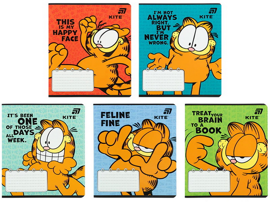 Зошит у лінію Garfield Kite GF26-237, 18 аркушів, мікс видів, ціна за 1 шт
