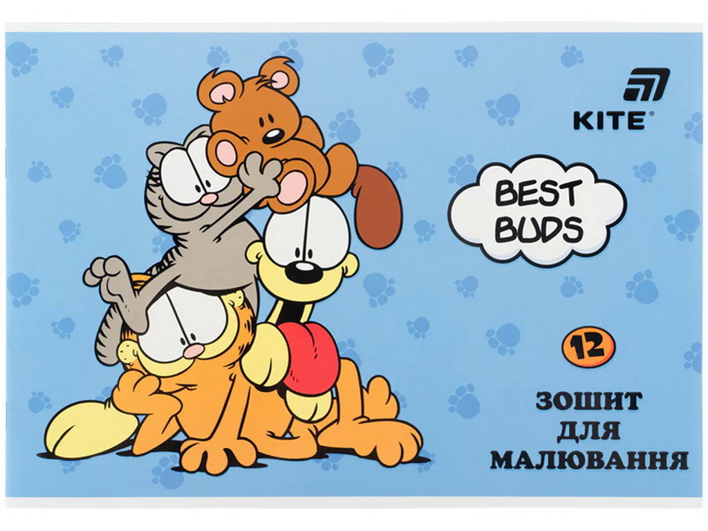 Зошит для малювання Garfield Kite GF26-241, 12 аркушів, мікс видів, ціна за 1 шт