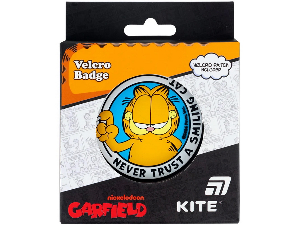 Бейдж на липучці Garfield, 6,8×6,5 см, гумовий, Kite