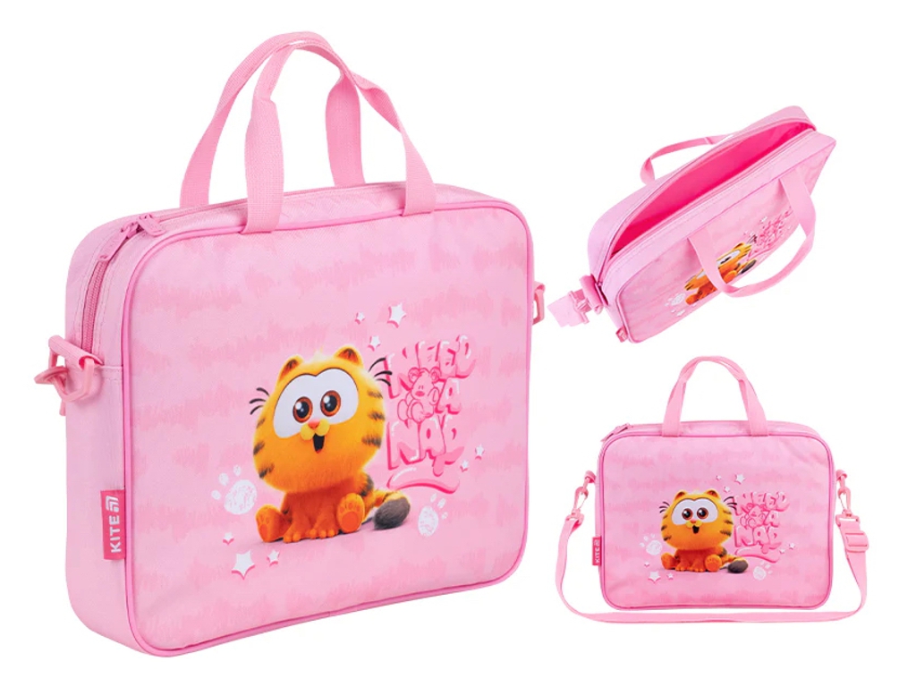 Сумка шкільна текстильна для А4 Kite Garfield, 27x34x7 см, на блискавці, Kite