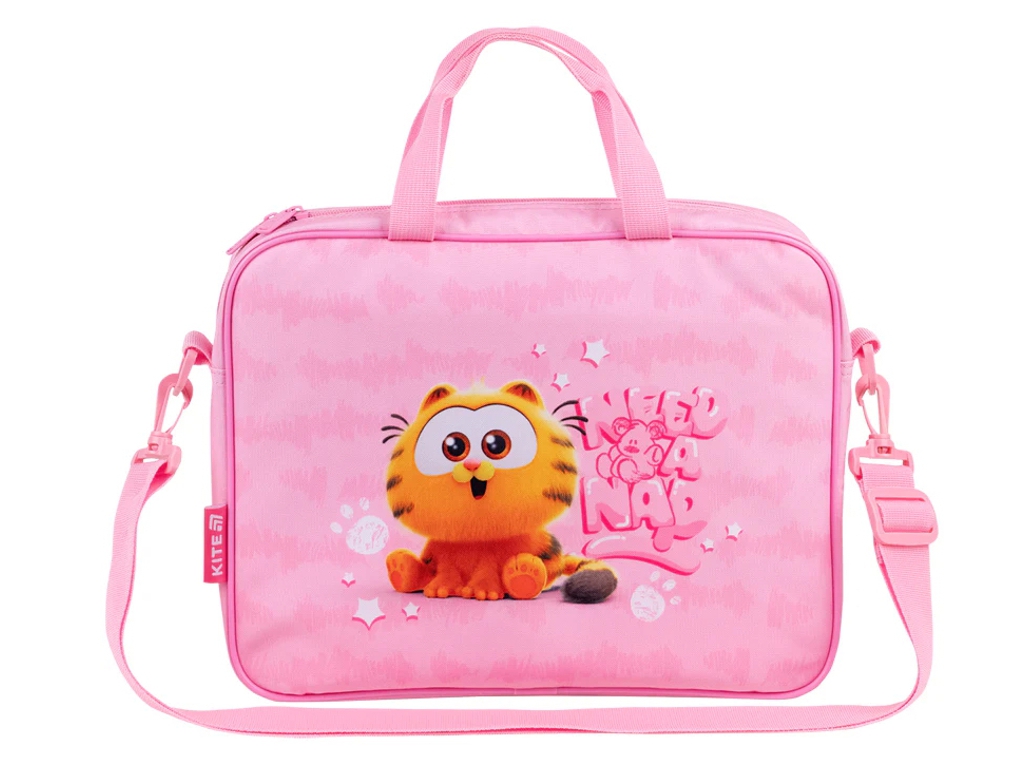 Сумка шкільна текстильна для А4 Kite Garfield, 27x34x7 см, на блискавці, Kite