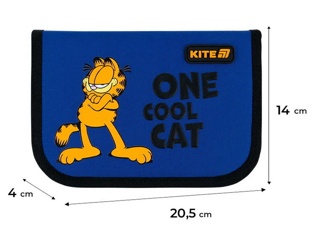 Пенал на 1 отделение Kite Garfield Retro/Classic GF26-621, 1 отворот