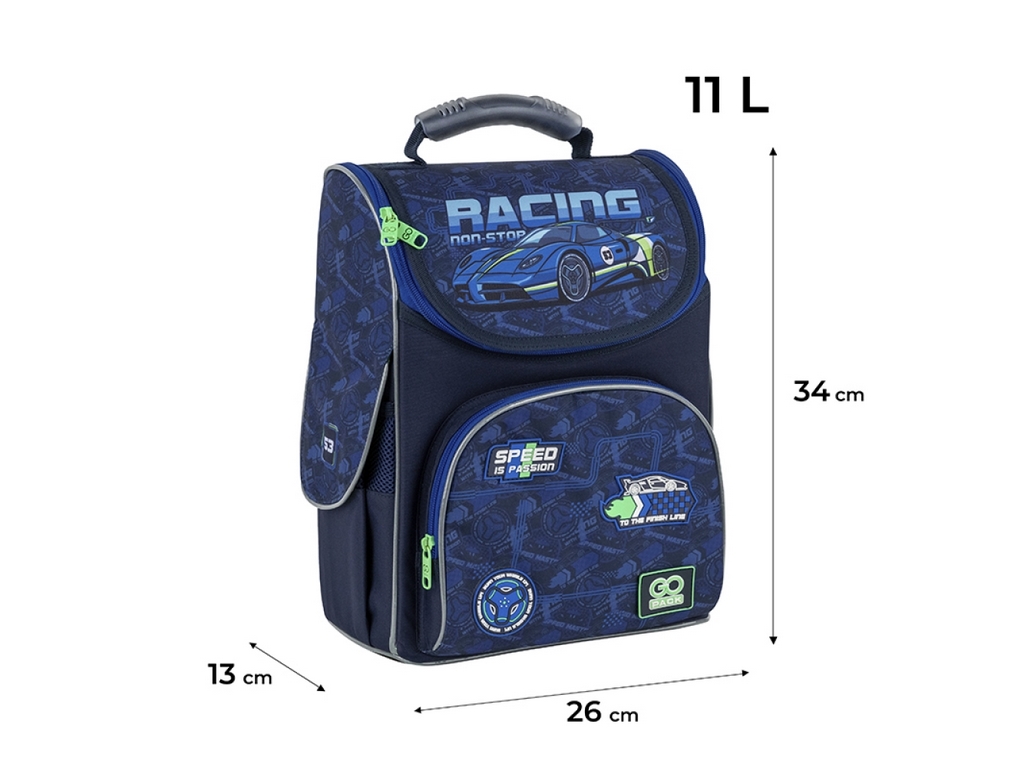 Рюкзак школьный каркасный Racing, GoPack