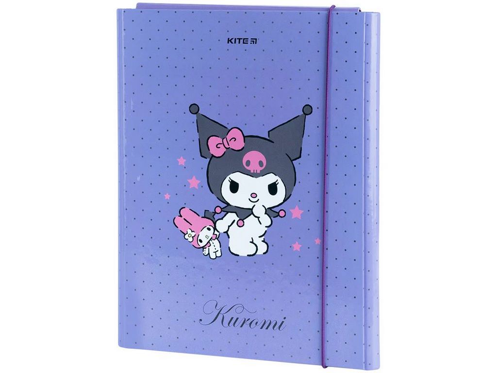 Папка для работы с органайзером Kuromi, формат A4+, на резинке, Kite