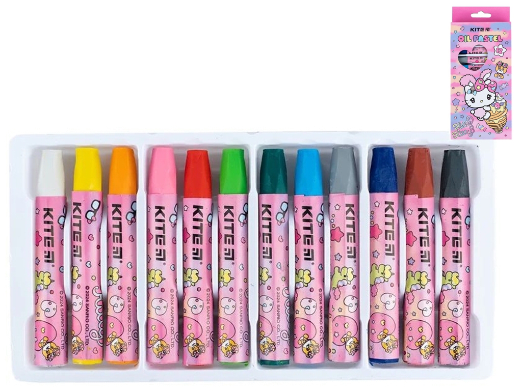 Пастель масляная 12 цветов Hello Kitty, Kite