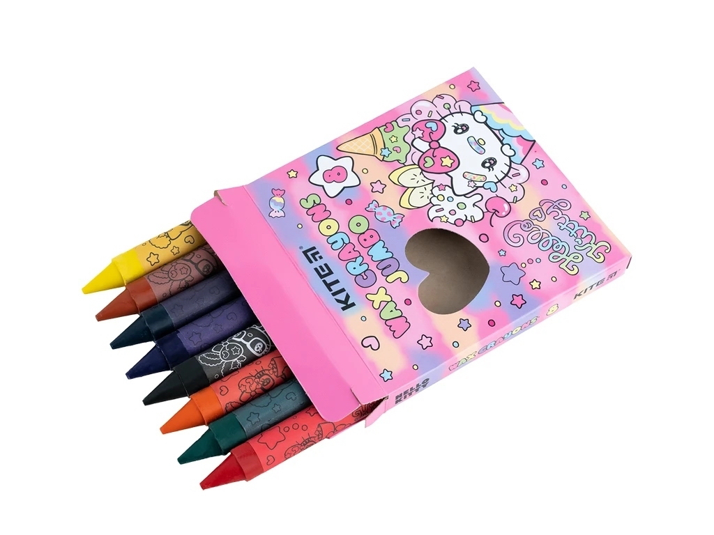 Крейда воскова Jumbo 8 кольорів Hello Kitty, Kite