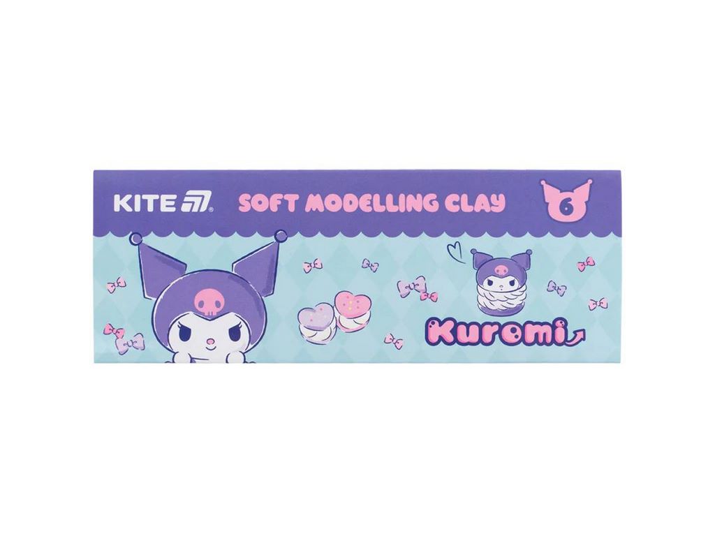 Пластилін восковий 6 кольорів, 120 грам, Kuromi, Kite