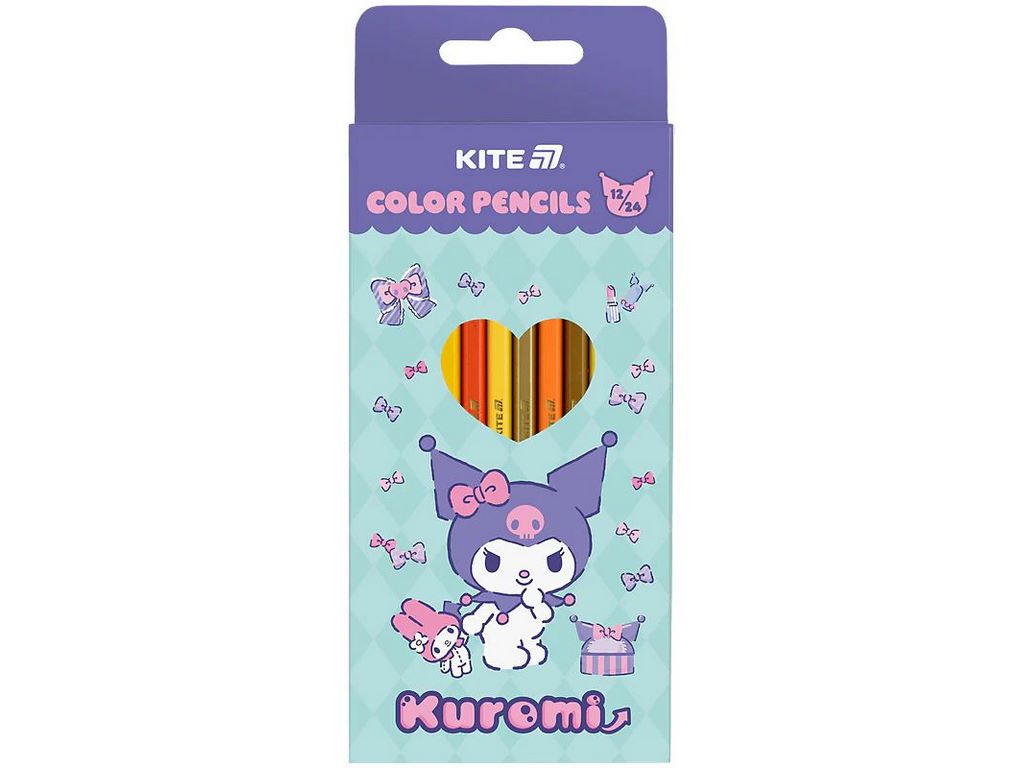 Олівці кольорові двосторонні Kuromi 12шт, Kite