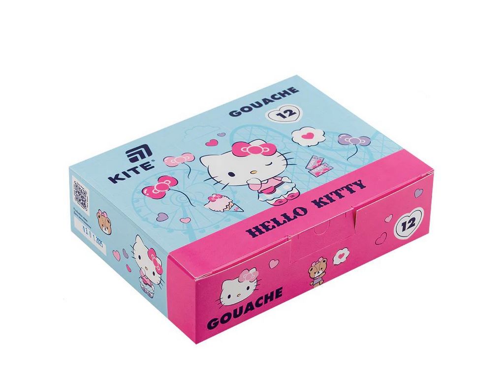 Гуашь Hello Kitty, 12 цветов, 20мл, Kite