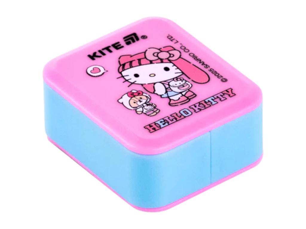 Точилка прямокутна з контейнером Hello Kitty, пластикова, 2 вида (ціна за 1шт), Kite