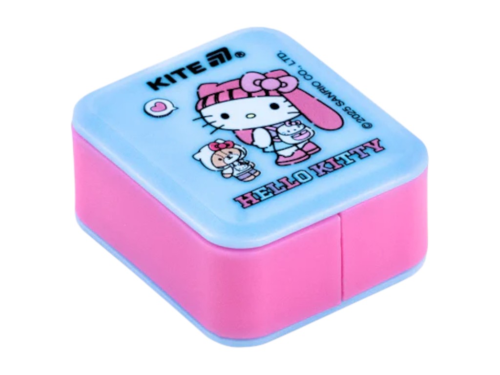 Точилка прямокутна з контейнером Hello Kitty, пластикова, 2 вида (ціна за 1шт), Kite