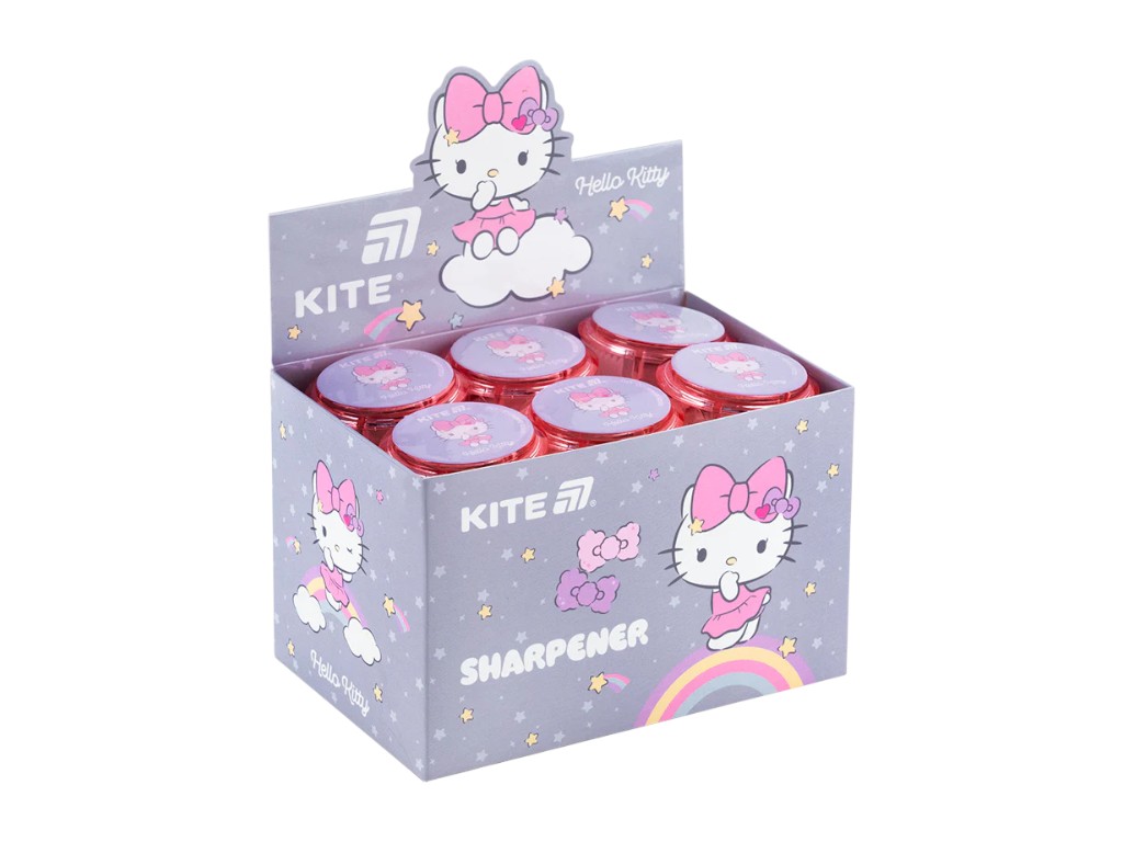 Точилка кругла з контейнером Hello Kitty, пластикова (ціна за 1шт), Kite