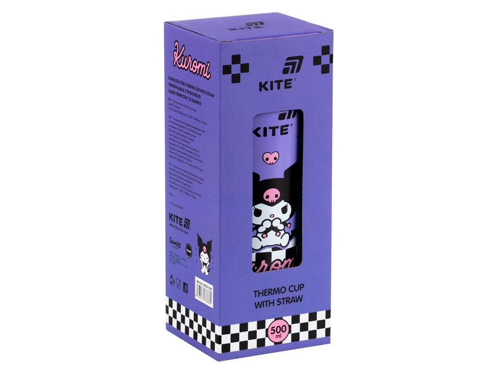 Термочашка з трубочкою 500мл Kuromi Kite HK25-1264