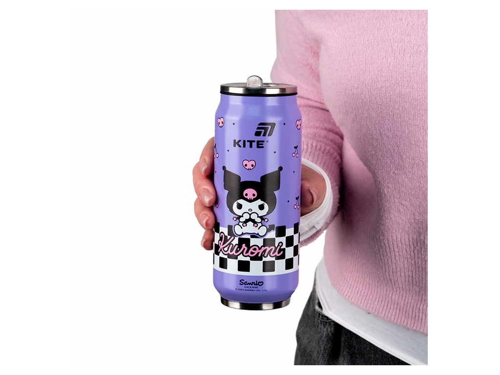 Термочашка з трубочкою 500мл Kuromi Kite HK25-1264