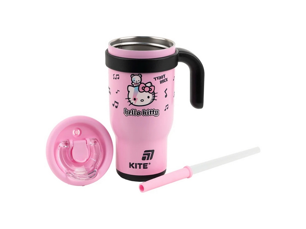 Термокружка з трубочкою 530мл Hello Kitty Kite HK25-1266