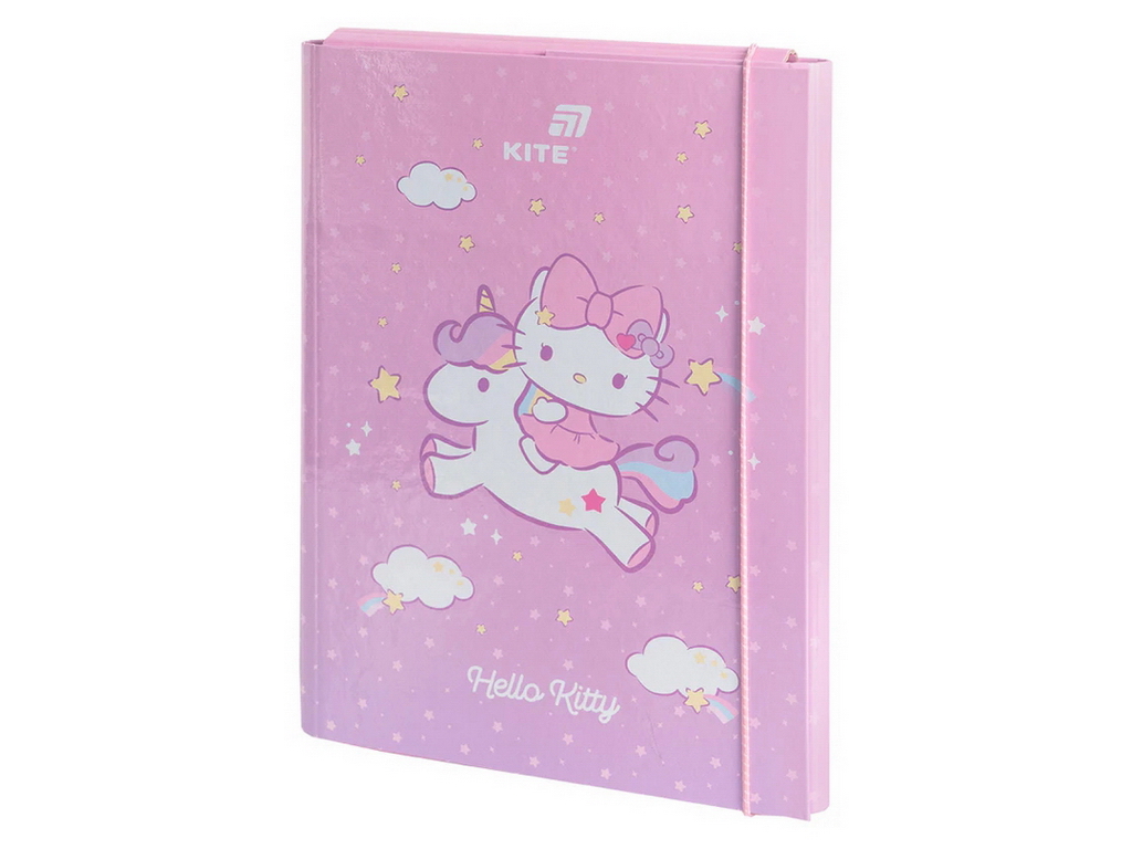 Папка картонна А4 для трудового навчання Hello Kitty з гумкою, Kite