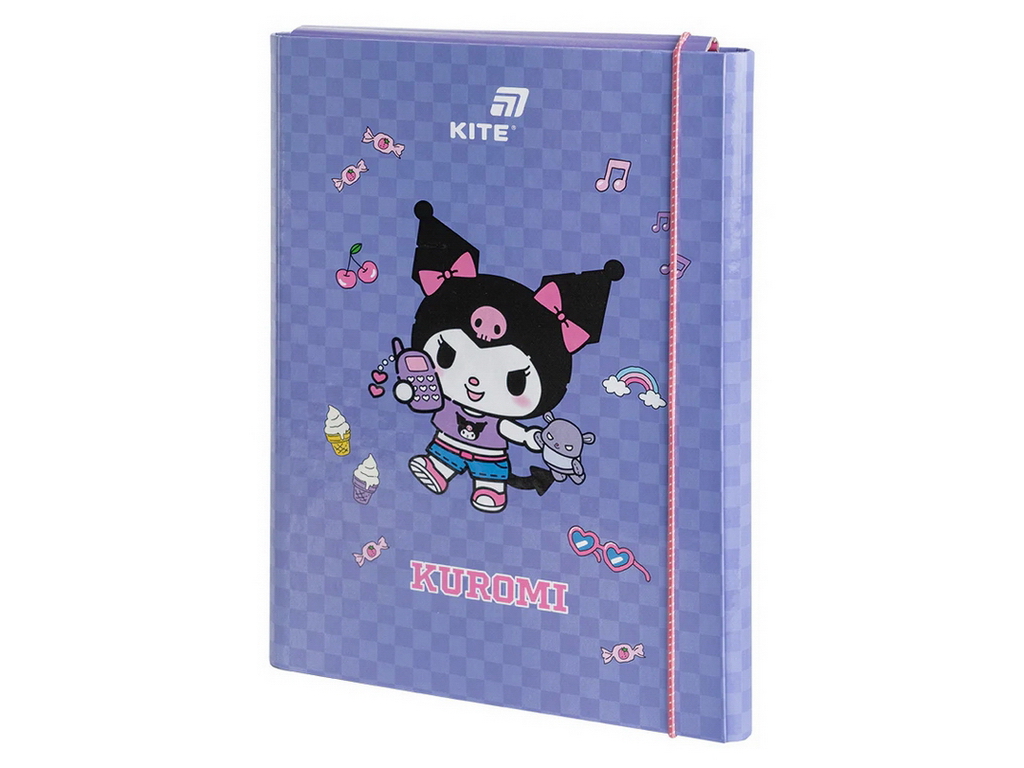 Папка для трудового навчання, картон, А4, дизайн Kuromi, Kite