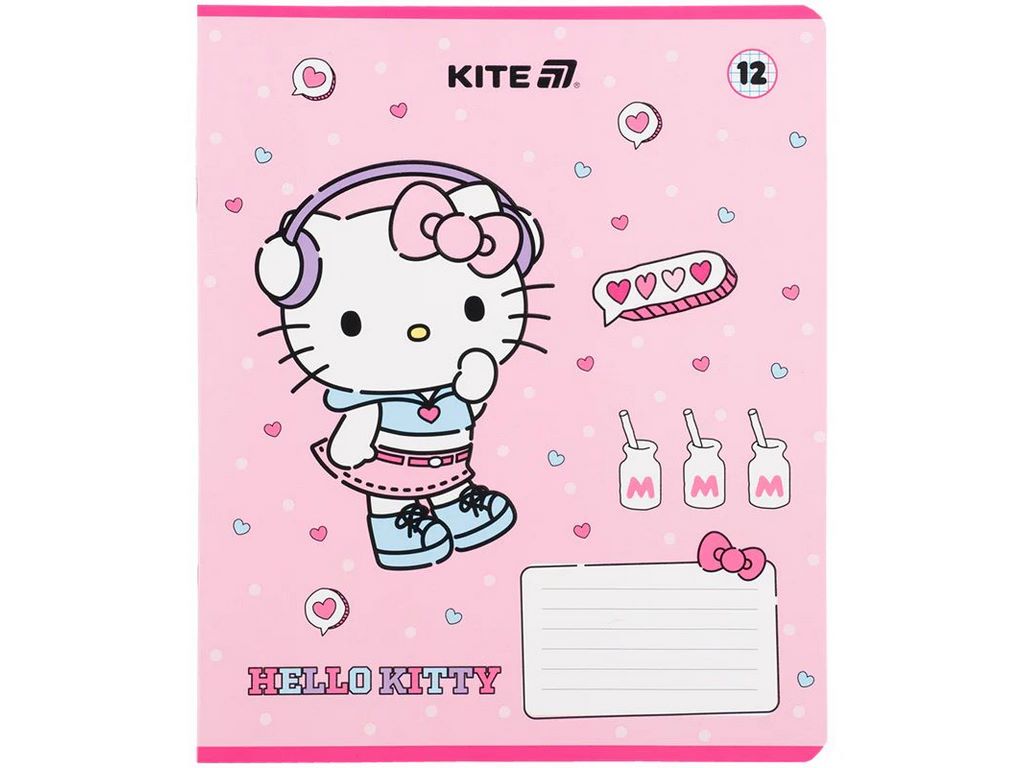 Зошит у клітинку 12 аркушів, Hello Kitty (ціна за 1шт)