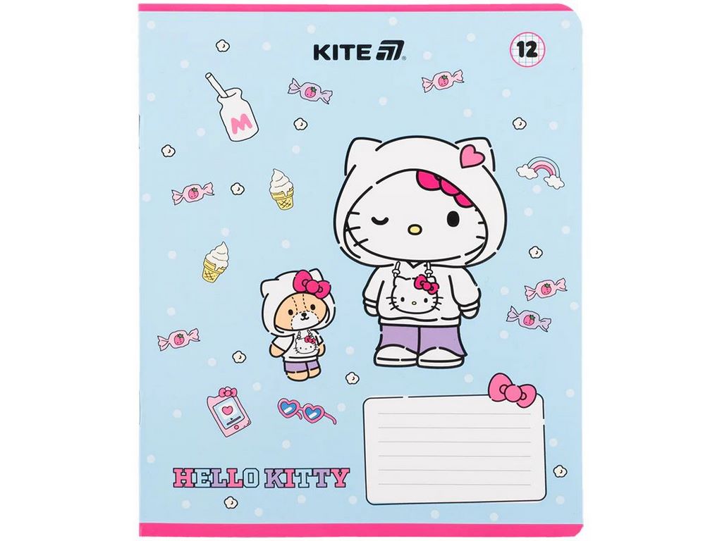 Зошит у клітинку 12 аркушів, Hello Kitty (ціна за 1шт)