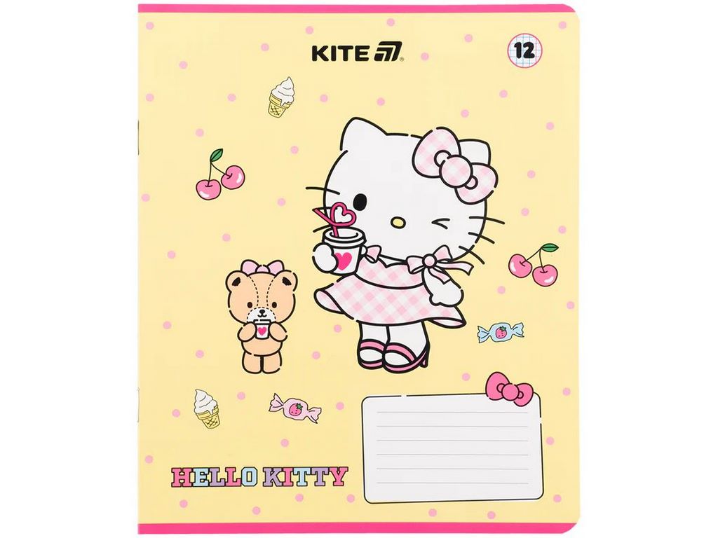 Зошит у клітинку 12 аркушів, Hello Kitty (ціна за 1шт)