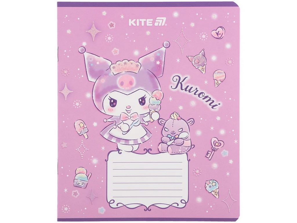 Зошит у клітинку 12 аркушів, Kuromi (ціна за 1шт)