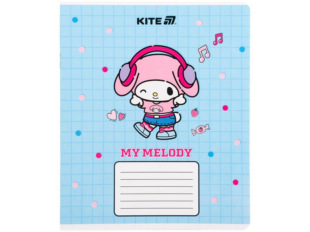 Зошит у клітинку 12 аркушів, Kuromi (ціна за 1шт)