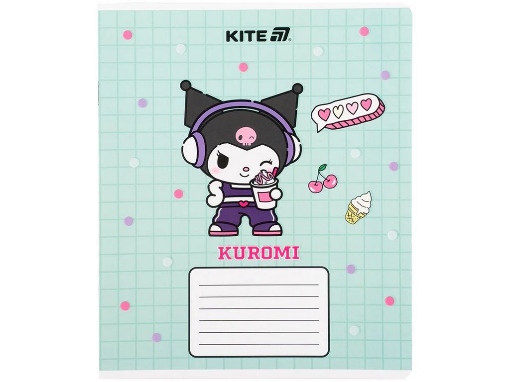 Зошит у клітинку 12 аркушів, Kuromi (ціна за 1шт)