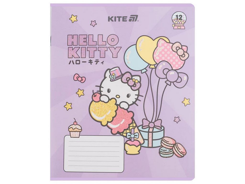 Зошит у лінію 12 аркушів, Hello Kitty (ціна за 1шт)