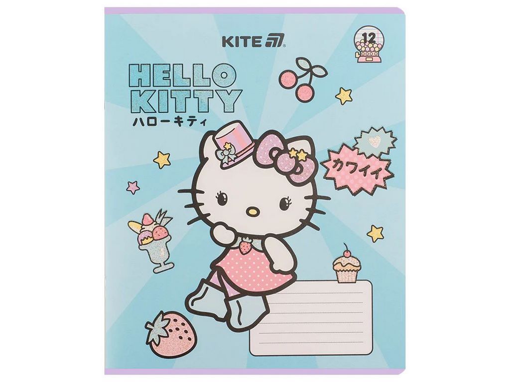 Зошит у лінію 12 аркушів, Hello Kitty (ціна за 1шт)