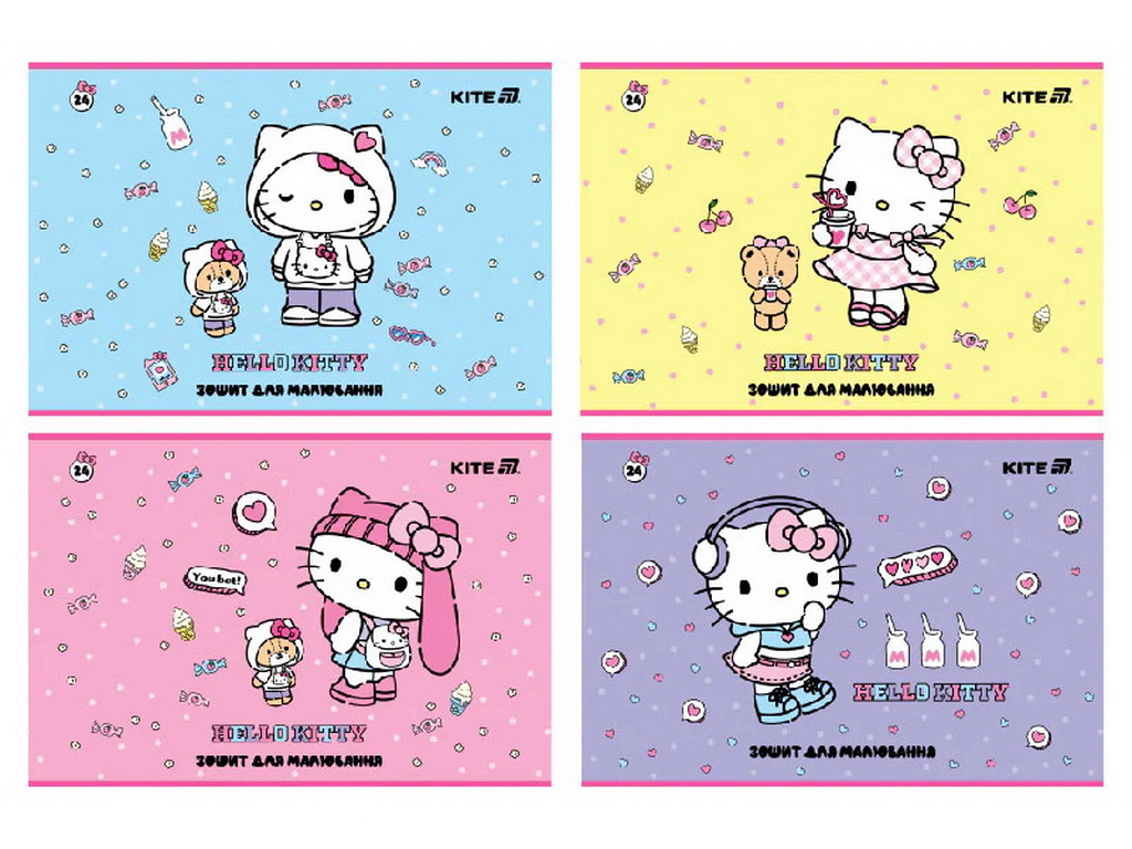 Зошит для малювання на 24 аркуша, Hello Kitty, упаковка 12шт (ціна за 1шт)