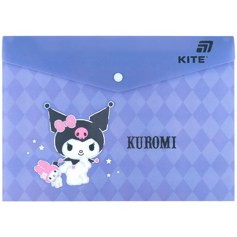 Папка на кнопці Kite Kuromi HK25-244-1, формат A4, поліпропілен, Kite