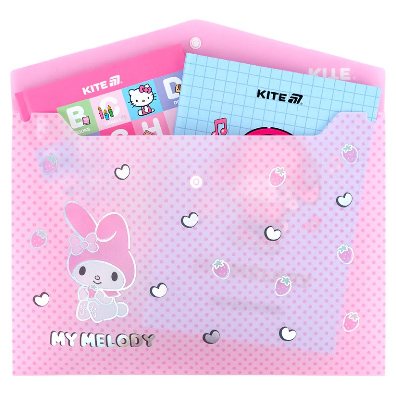 Папка на кнопці Kite My Melody HK25-244-3, формат A4, поліпропілен, Kite