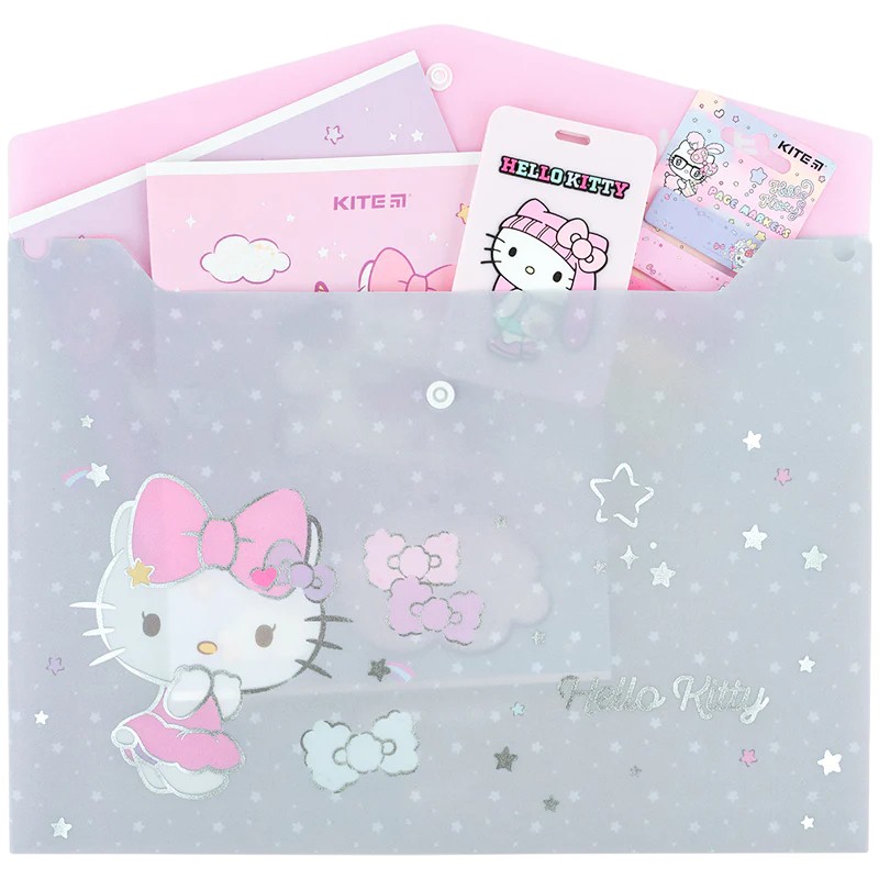 Папка на кнопці Kite Hello Kitty HK25-244-5, формат A4, поліпропілен, Kite