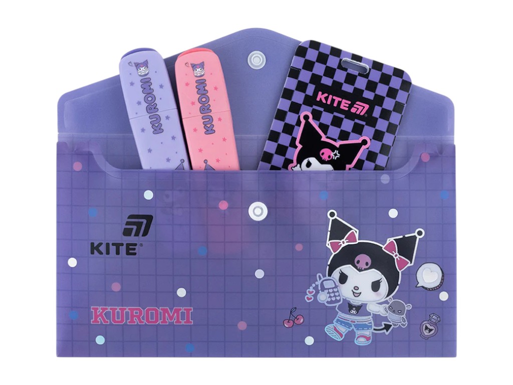 Купить Папка на кнопке Kite Kuromi HK25-246-1, формат DL