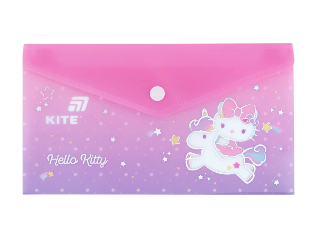 Папка на кнопці Kite Hello Kitty HK25-246-2, формат DL, поліпропілен, Kite
