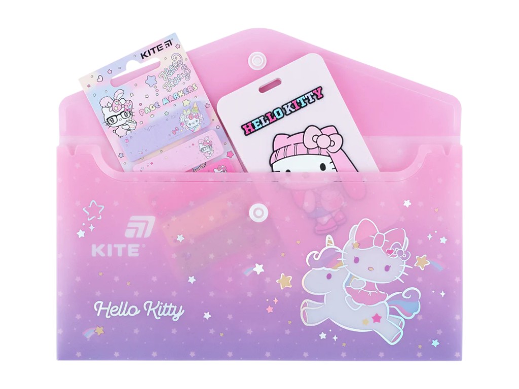 Папка на кнопці Kite Hello Kitty HK25-246-2, формат DL, поліпропілен, Kite