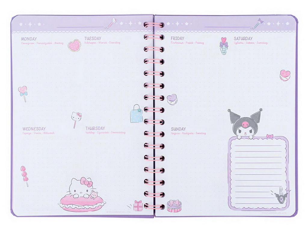 Щоденник на спіралі у твердій обкладинці, Hello Kitty MIX, Kite
