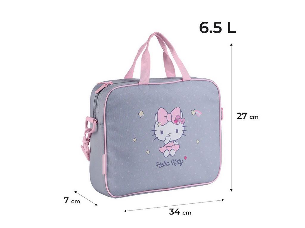 Сумка шкільна текстильна Hello Kitty А4, з ручками та плечовим ременем, Kite