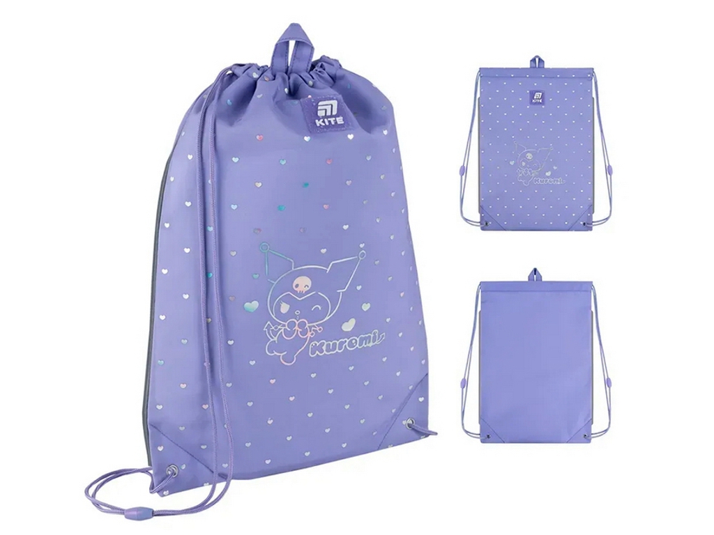 Сумка для обуви со шнурками Kuromi HK25-600M-2, 49×36 см, затяжка шнурком, Kite